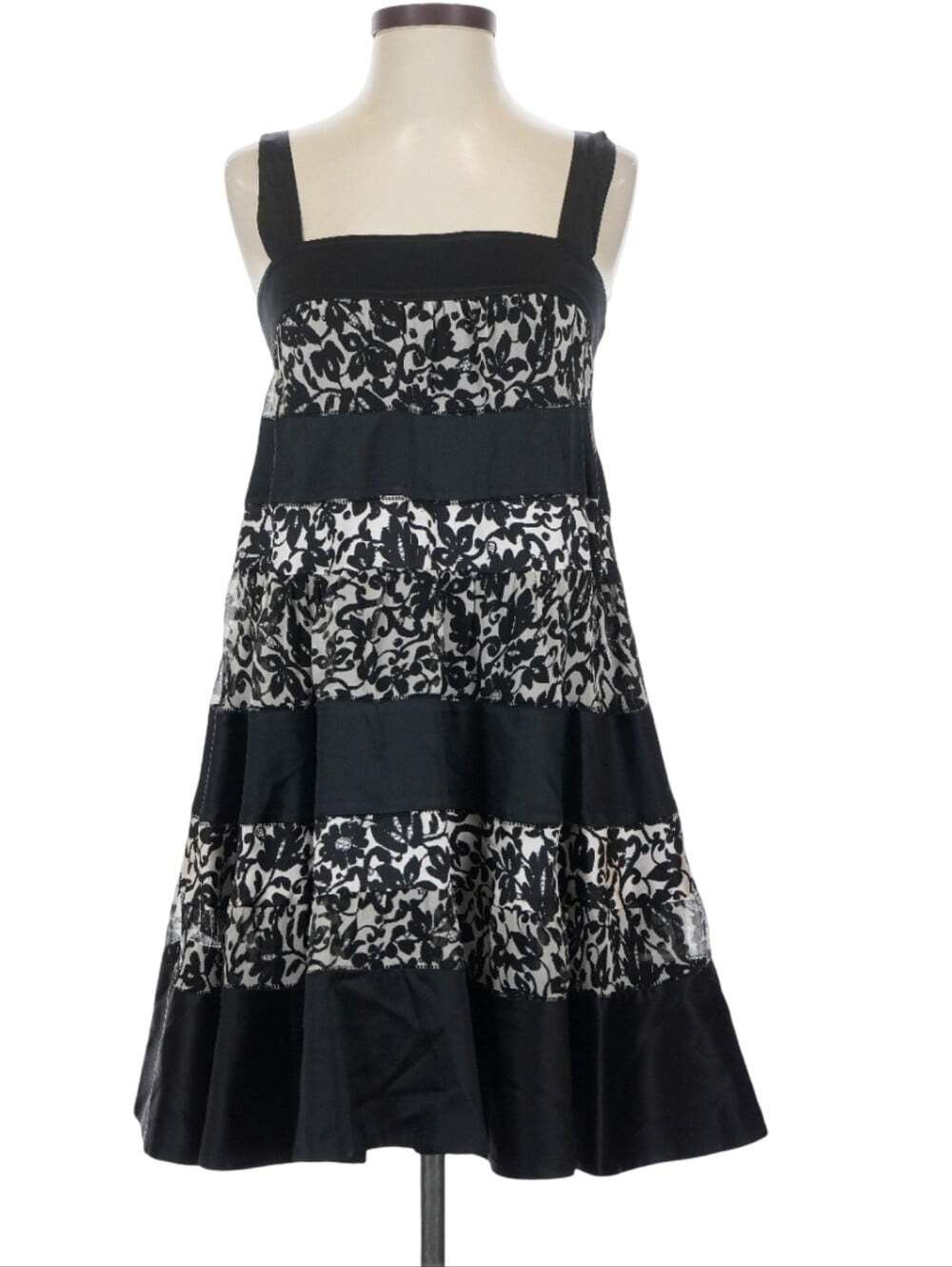 Diane von Furstenberg Abby Black White Silk Tiered Dress